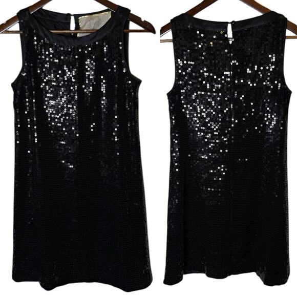 For Love and Liberty Johnny Was Sequin Mini Dress Black Sleeveless size XS - Picture 1 of 6